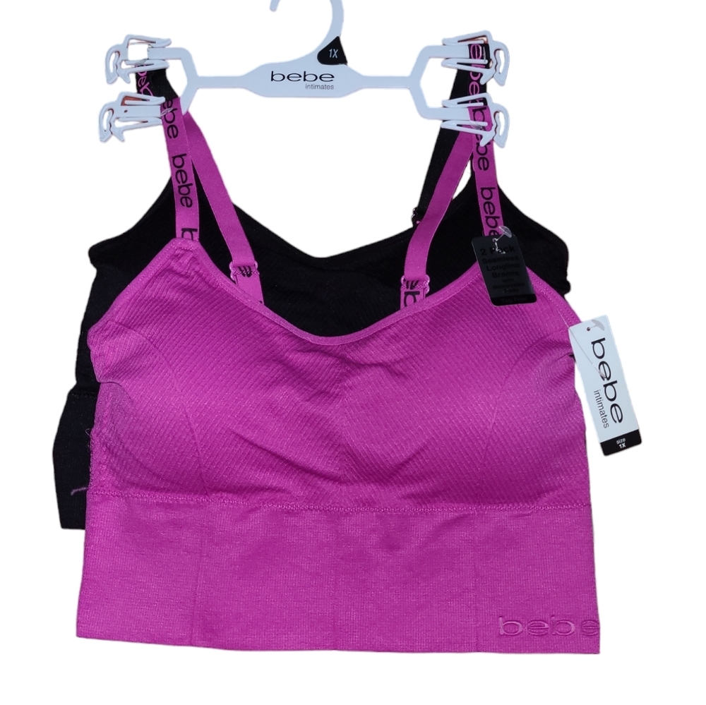💕HP💕NWT BeBe 2pack Seamless Longline Bramis💕Size 1X